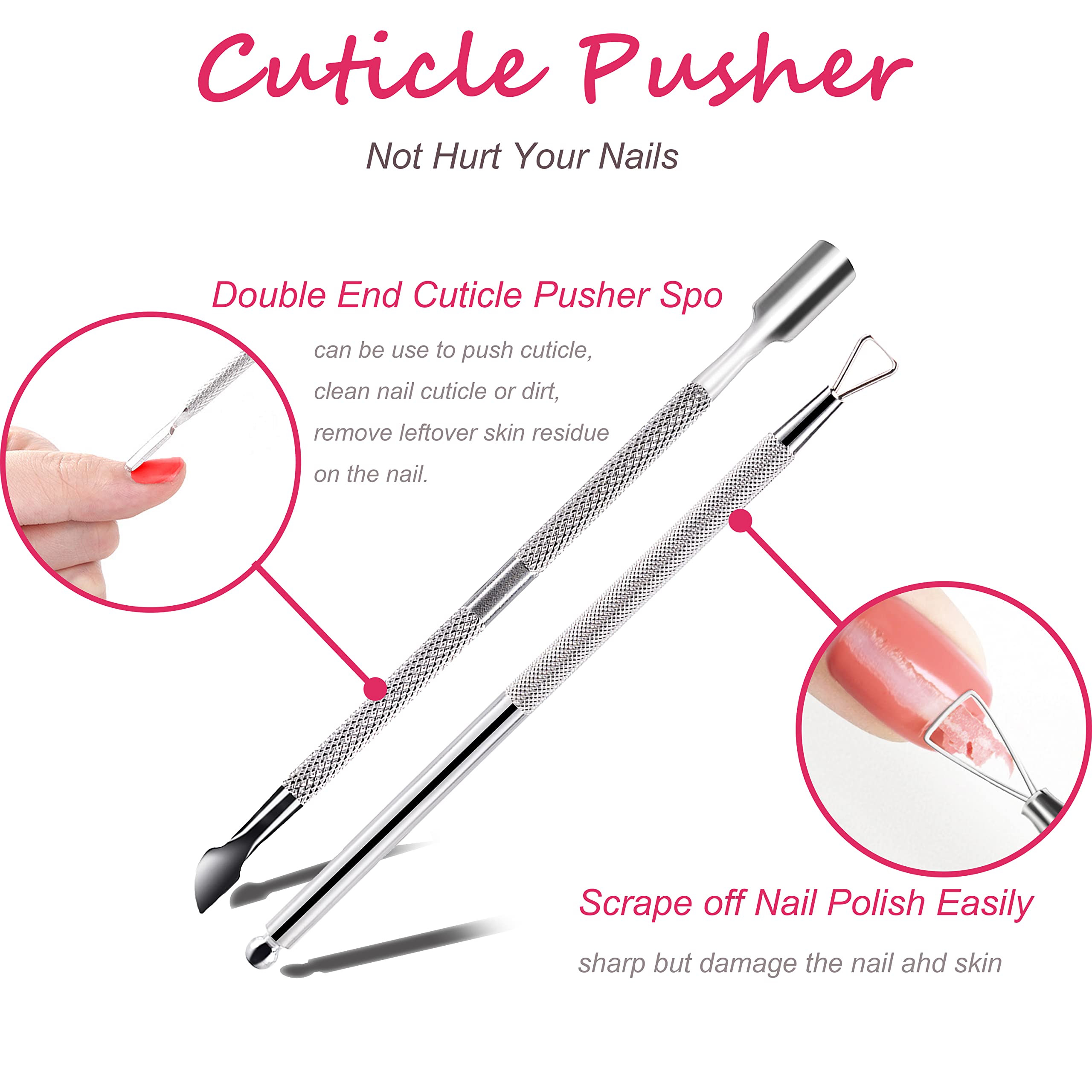 Close up view of clear anti slip ergonomic gel clips from the Hoewina nail care bundle.
