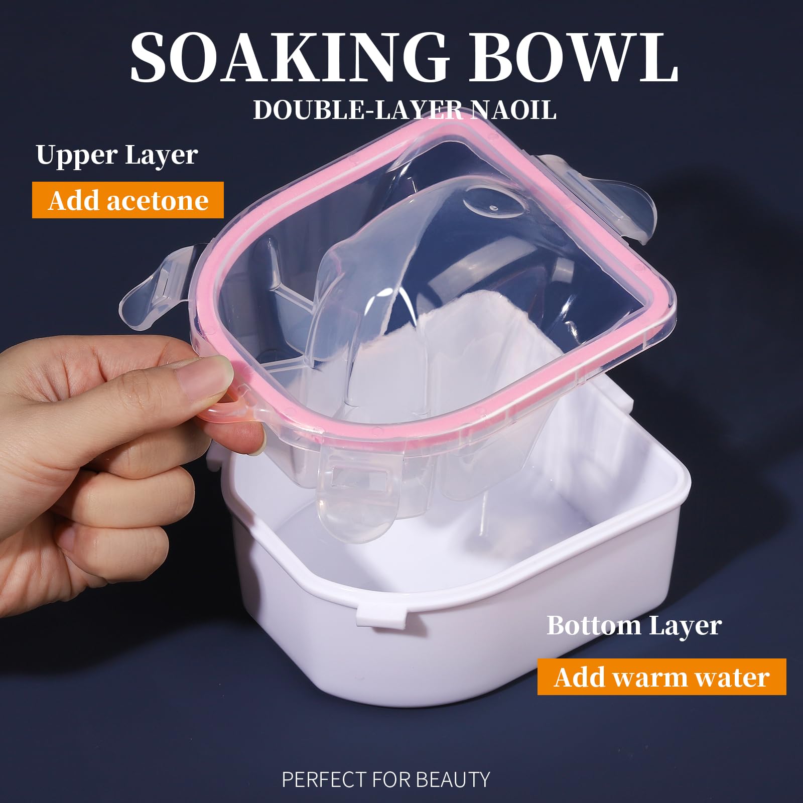 Stainless steel cuticle pusher and peeler tools included in the professional home manicure package