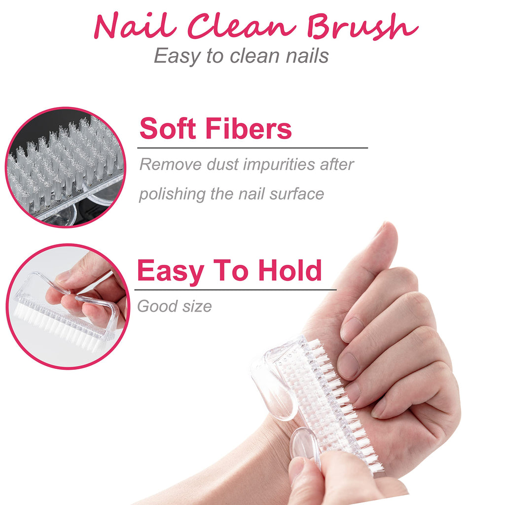 Hoewina clear nail dust brush for cleaning filing debris