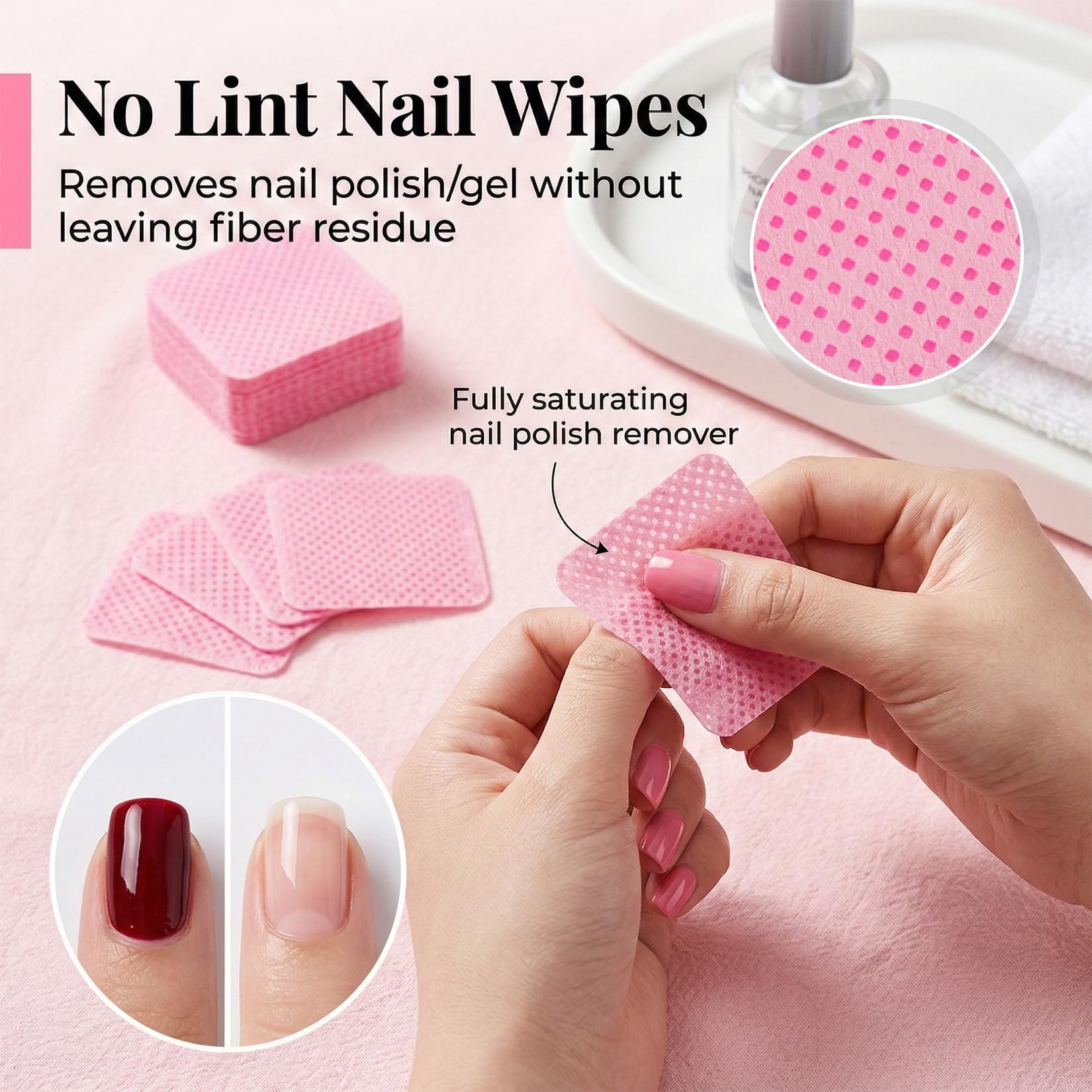 Package of 600 Maqihan nail wipes for eyelash extensions