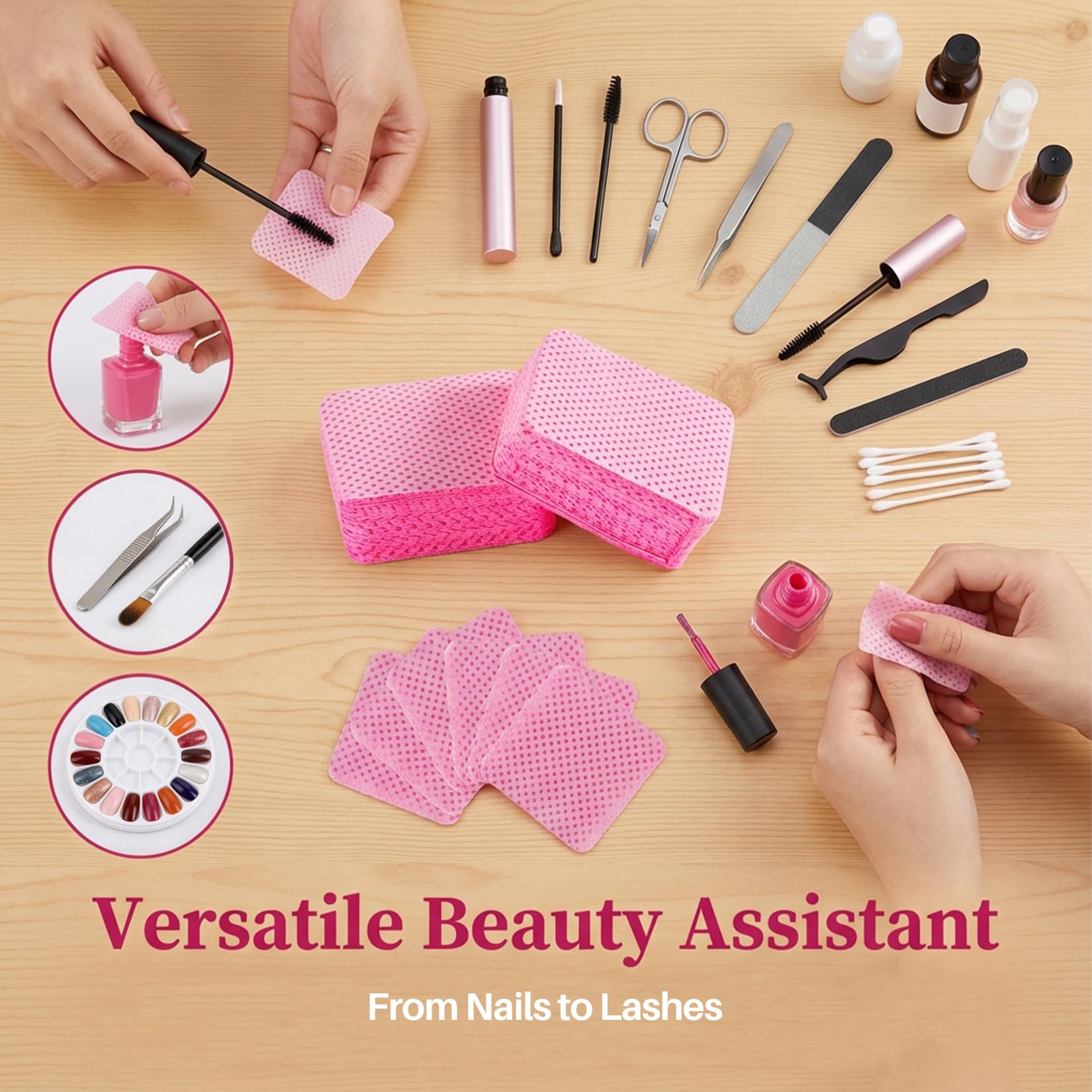 Professional nail technician using Maqihan lint free wipes