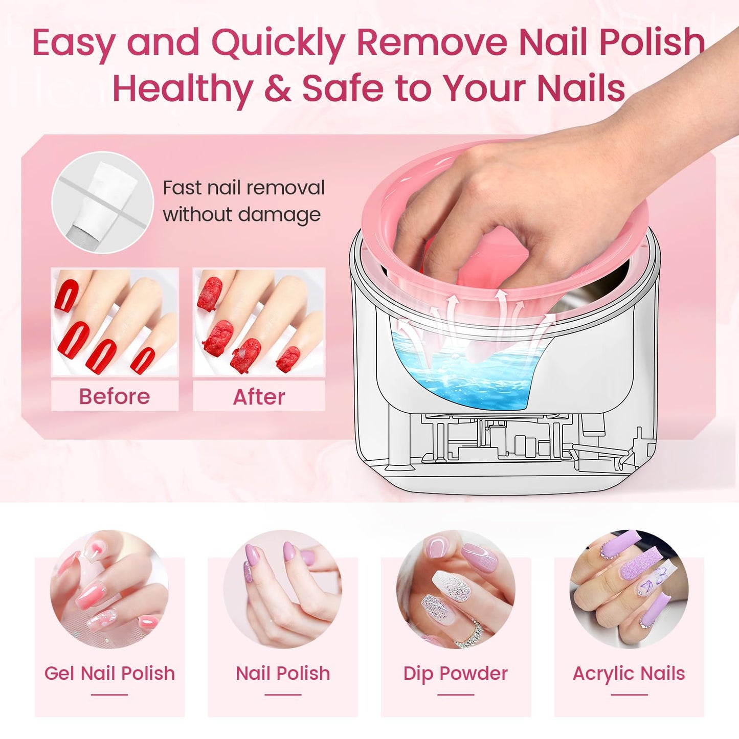 Yokilly heated gel polish remover bowl showing power button and digital display switch layout