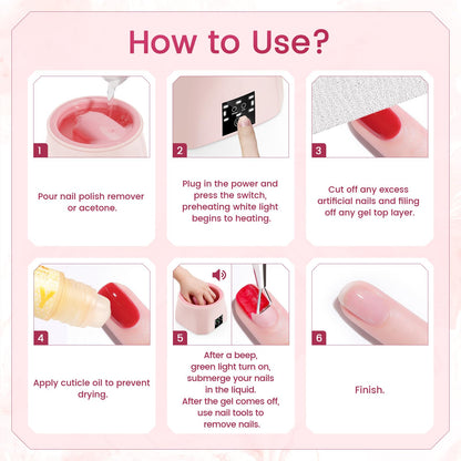 Side profile of the compact Yokilly automatic heated nail remover highlighting sleek portable design structure