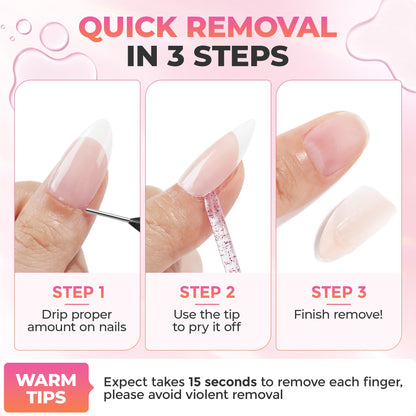 Kit contents of Una Gella nail glue remover for home use