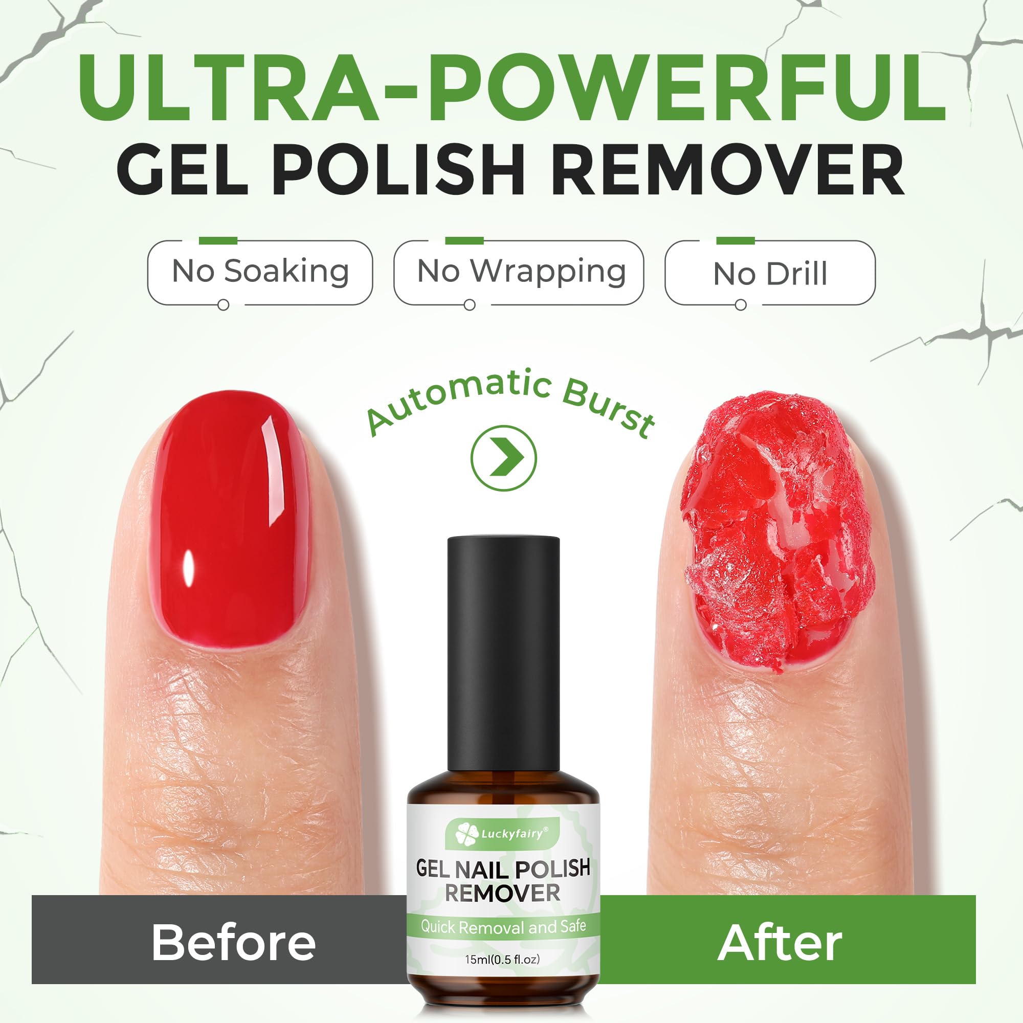 Luckyfairy 15ml gel remover bottle and professional tools set