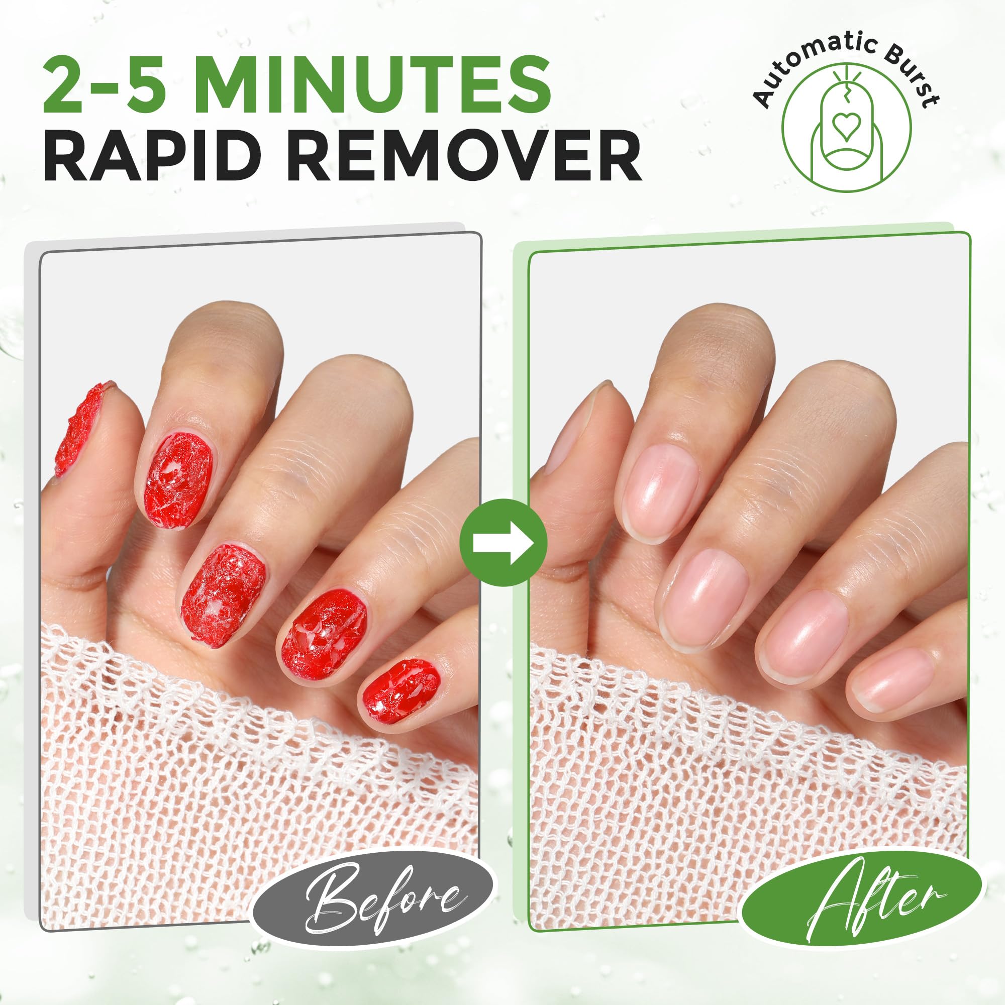 Close up of Luckyfairy gel polish remover kit components