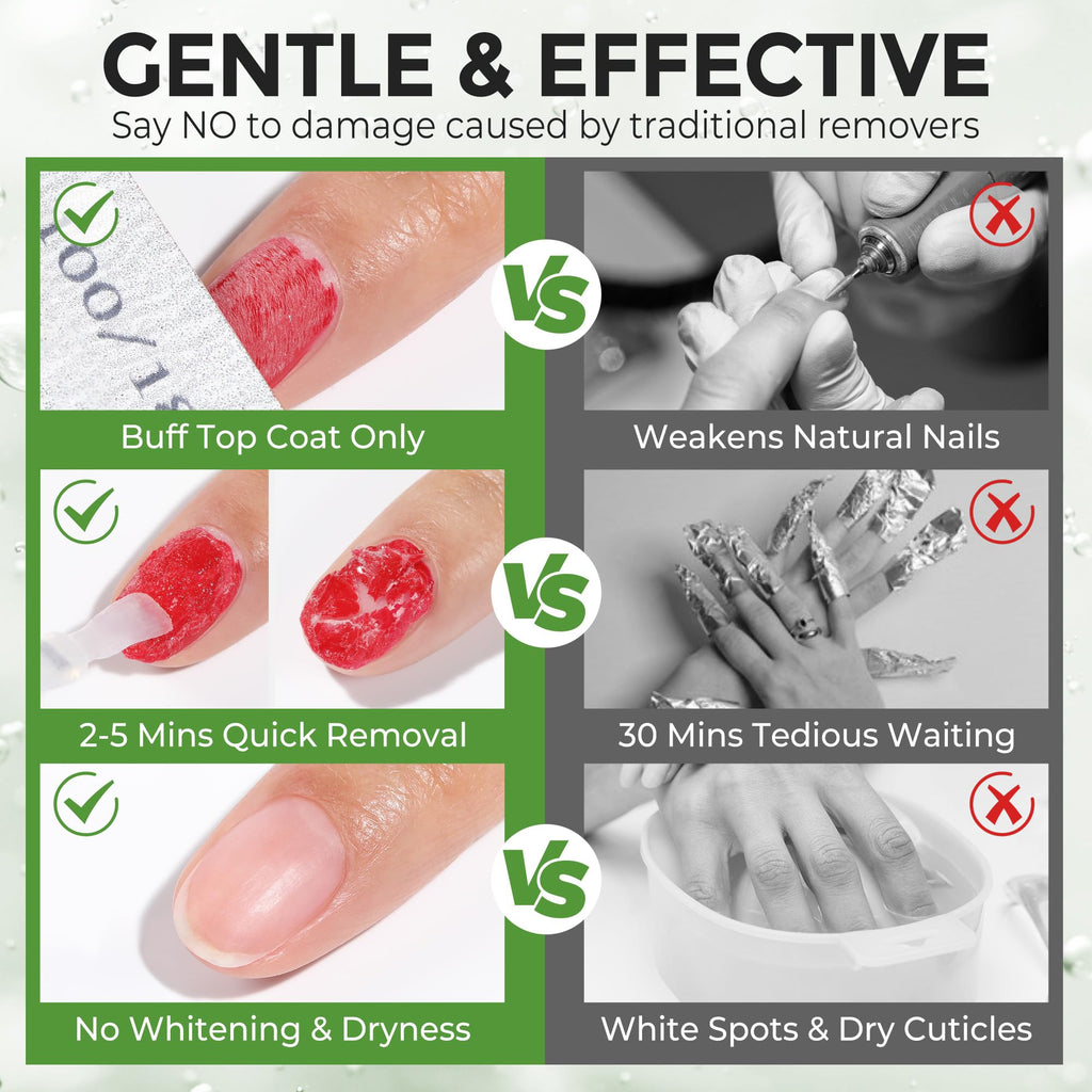 Luckyfairy gel nail polish remover bottle next to nail file