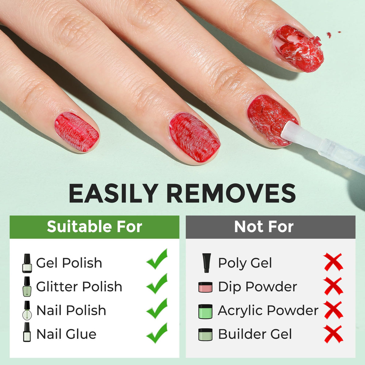 Luckyfairy gel nail polish remover application demonstration