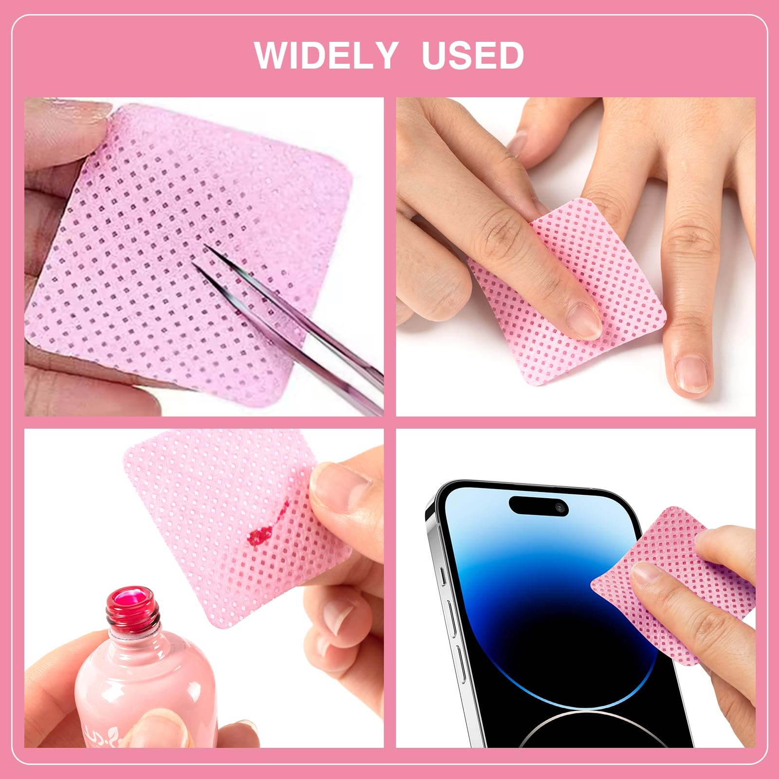 BLUERISE pink 600 count nail wipes package display for beauty care