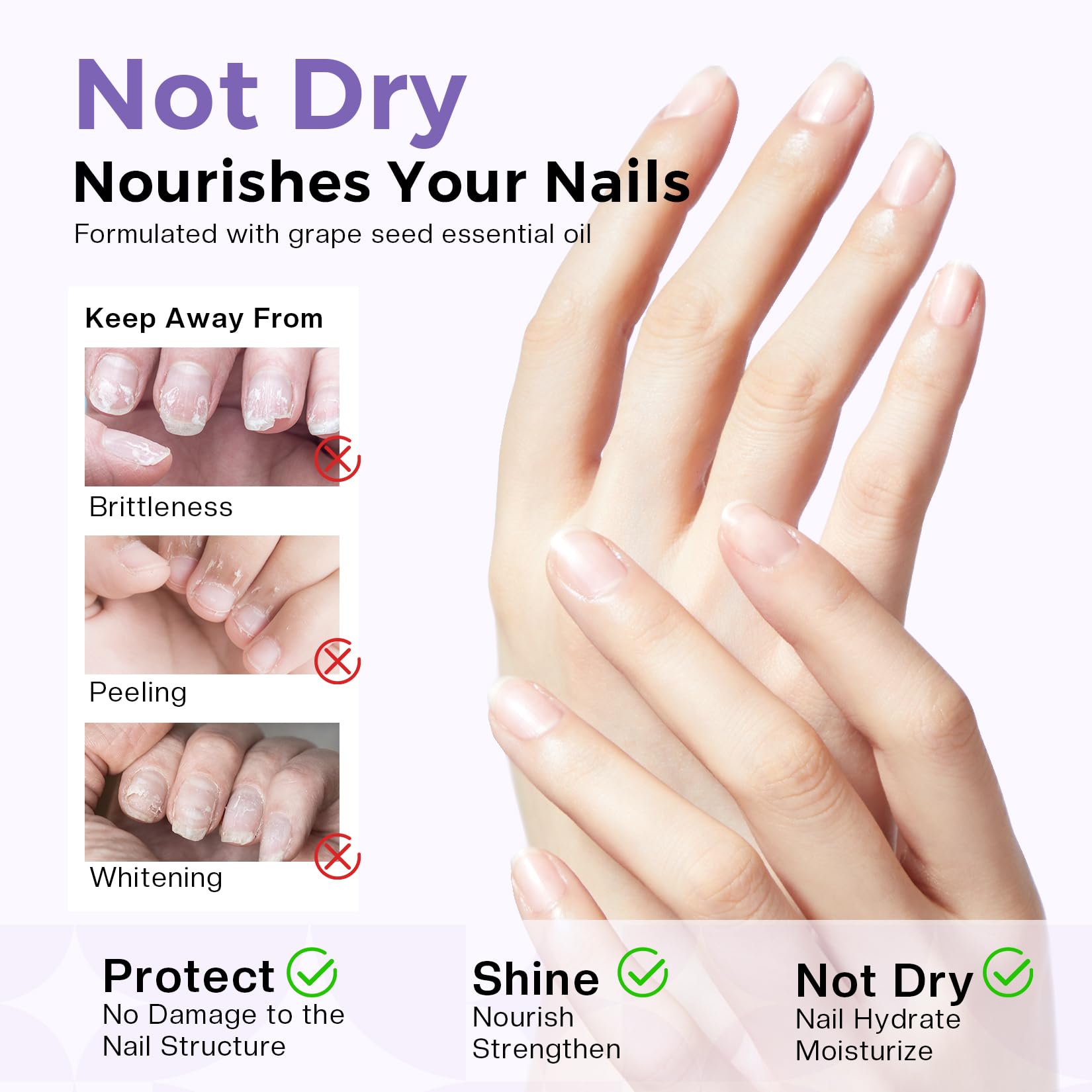 Glamonade nail polish remover label detailing grapeseed oil