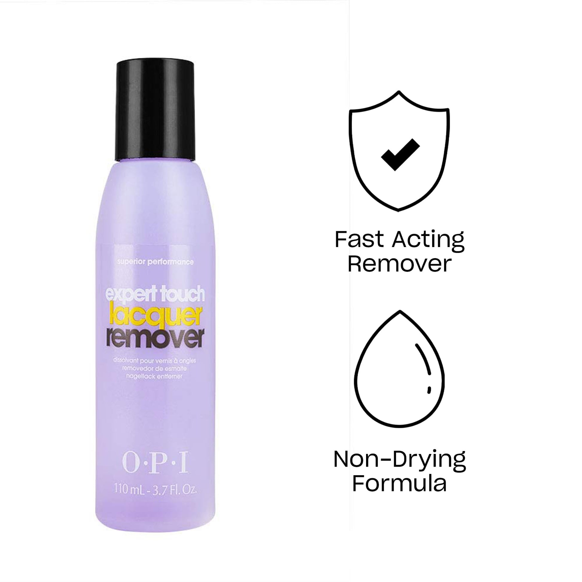 OPI expert touch professional gel polish remover bottle on plain background.
