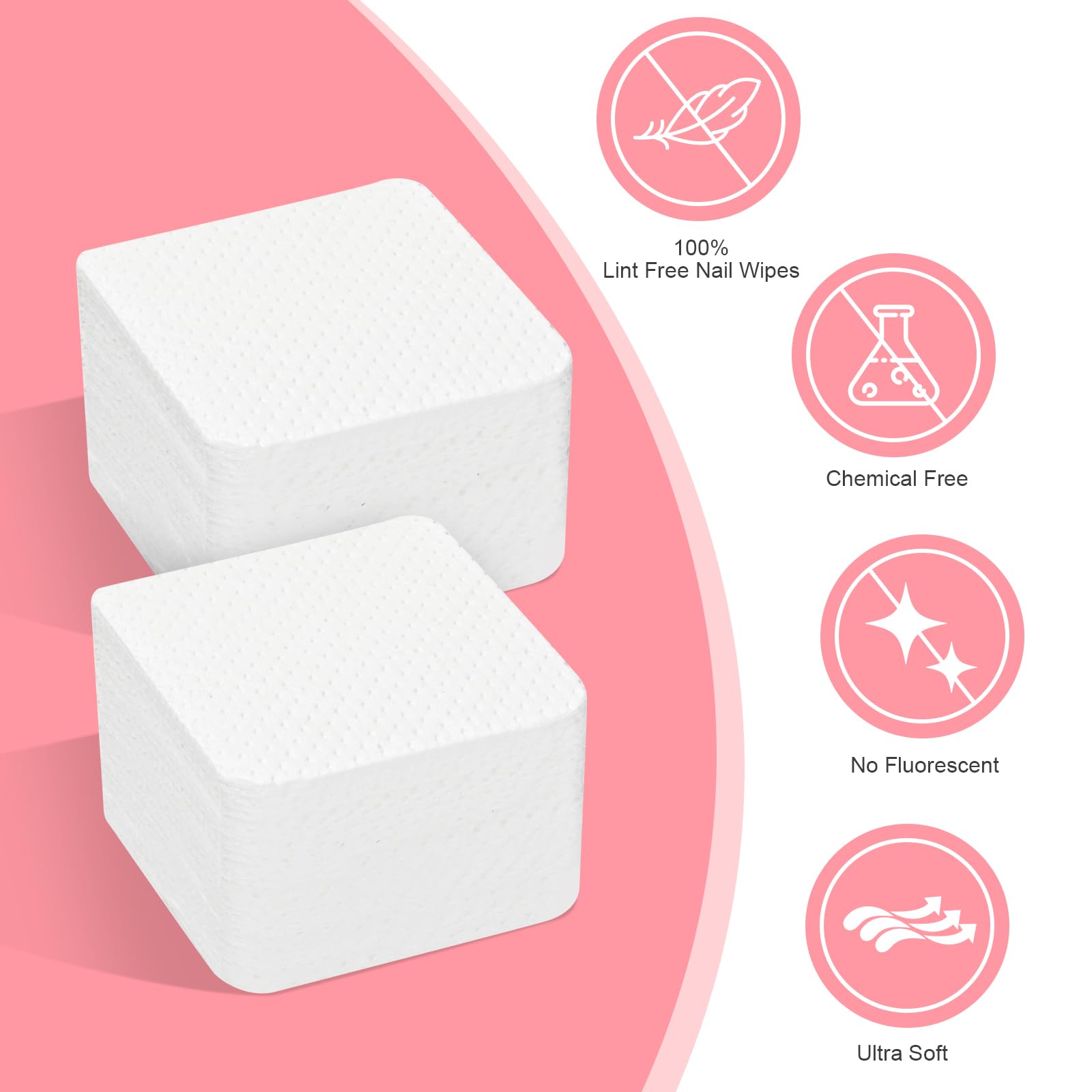 Close up of soft non-woven nail wipe fabric texture