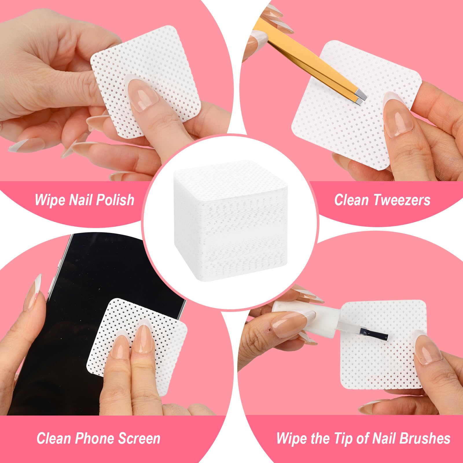 Demonstrating lint-free wipe for gel nail removal