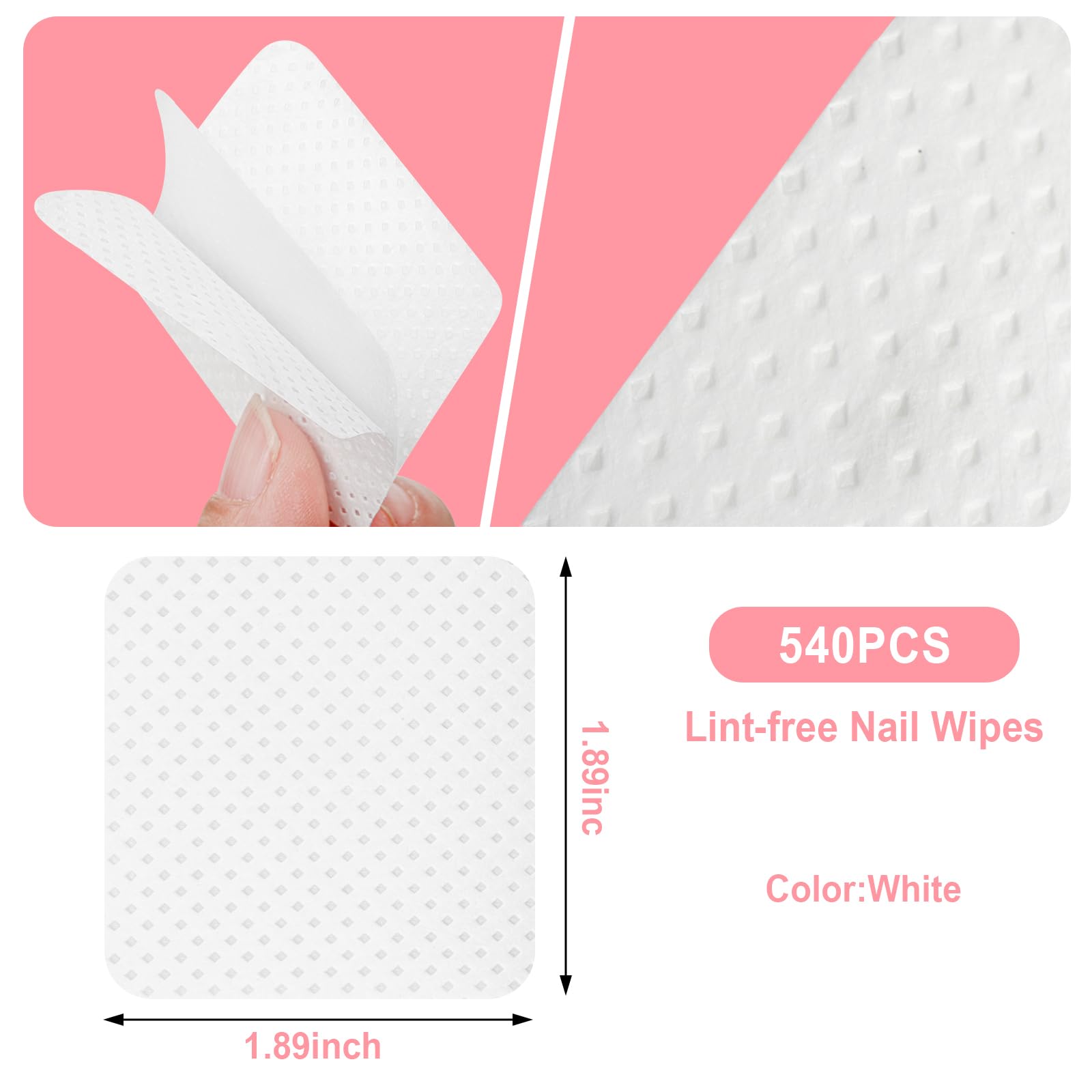 Stack of 540 pieces professional nail wipes