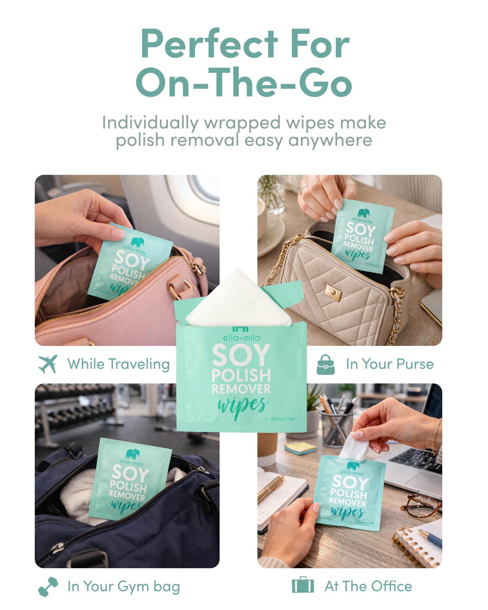 Odorless lint free vegan nail lacquer remover wipes for travel convenience