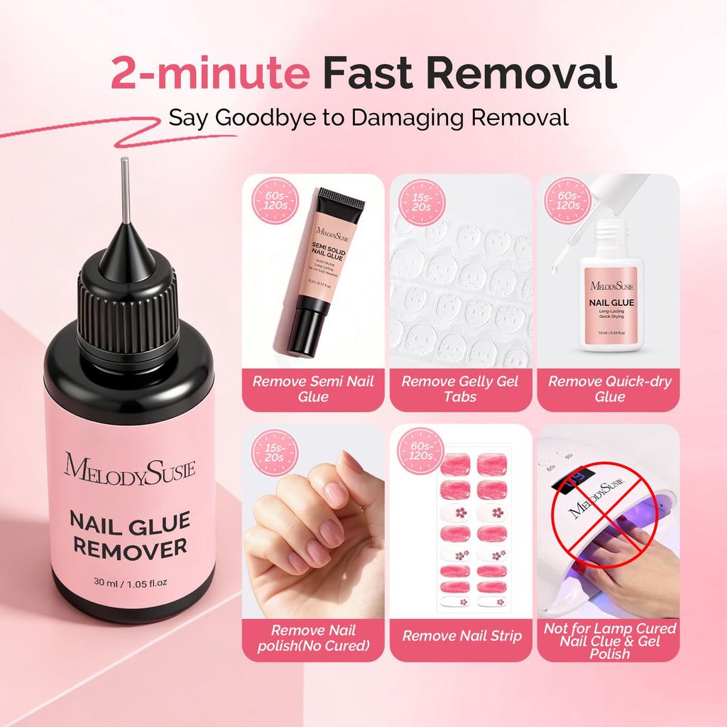 MelodySusie acetone free nail glue remover close up of precision tip