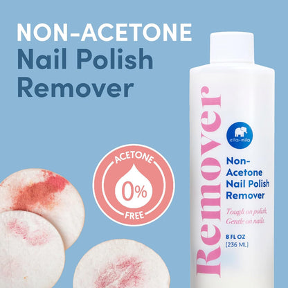 Close up of Ella+Mila polish remover label