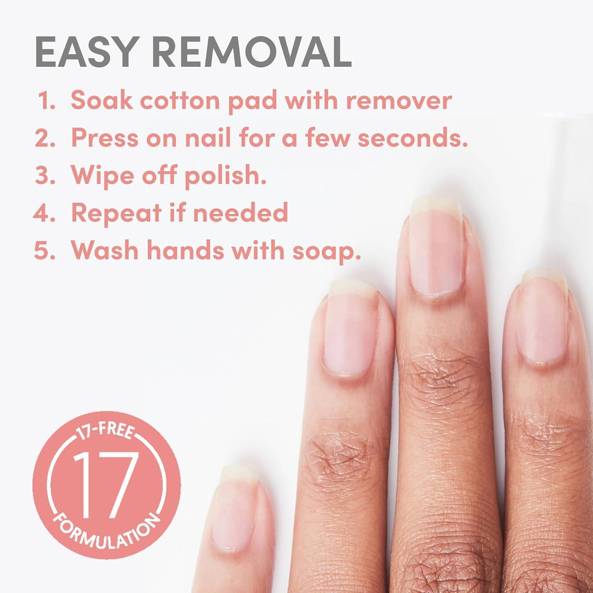 Ella+Mila Non-Acetone Nail Polish Remover cotton pad application