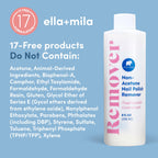 Ella+Mila Non-Acetone Nail Polish Remover bottle next to box