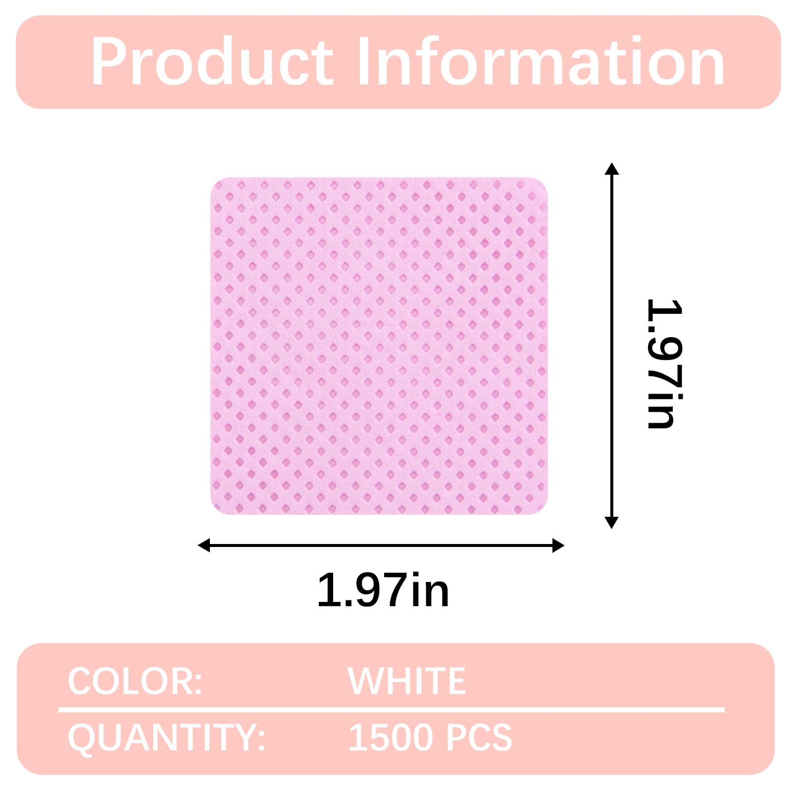 Close up view of pink lint free beauty wipes showing the soft non woven fabric texture