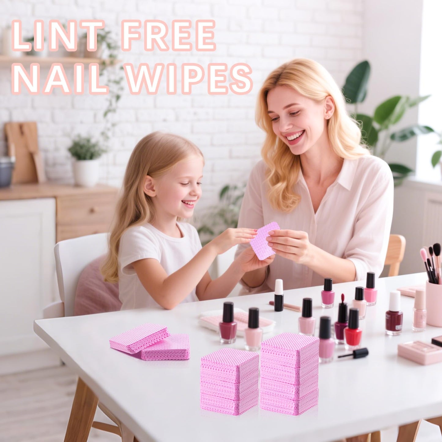 Lipetol absorbent salon supplies displaying the pink wipes alongside nail manicure tools