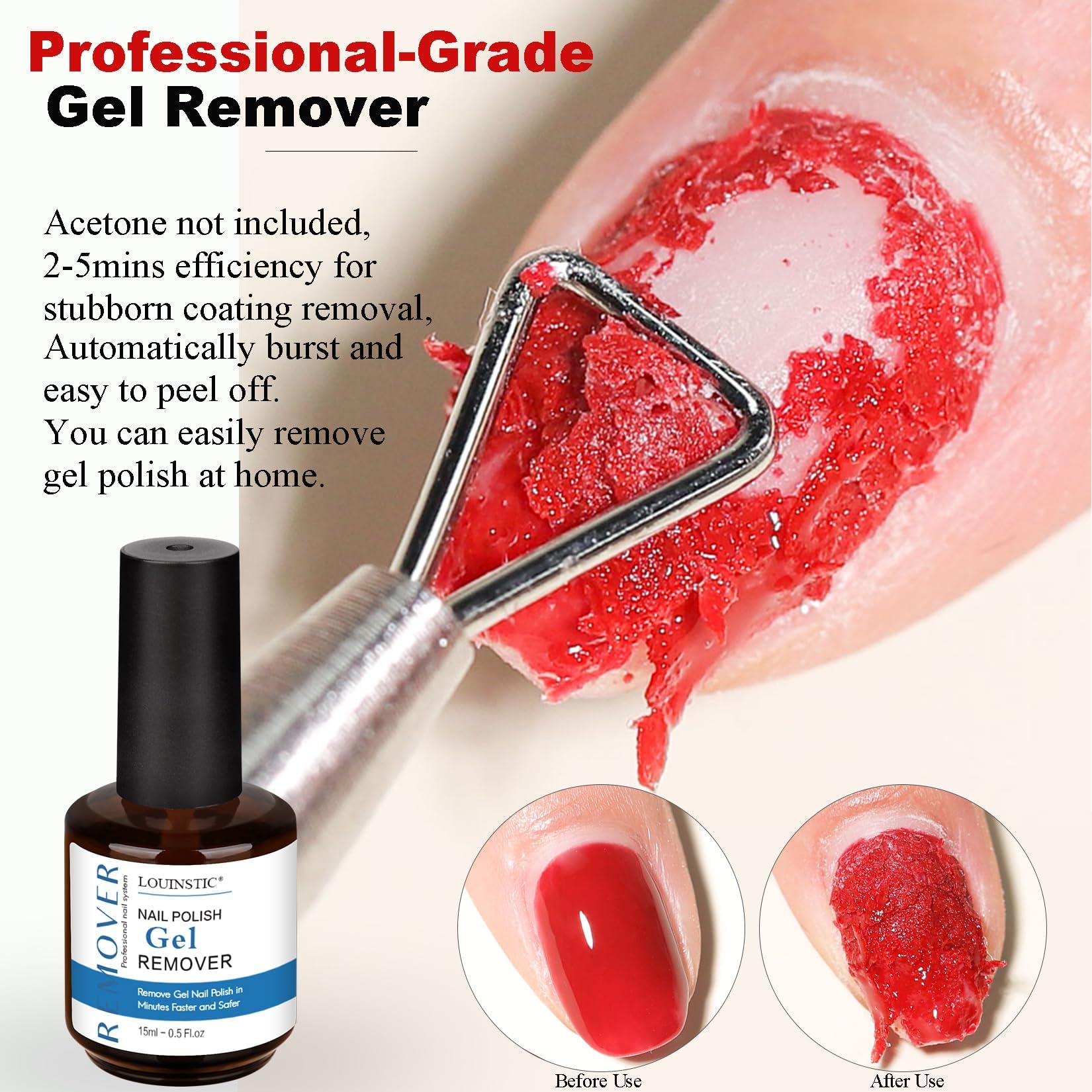 Demonstration of removing cracked gel polish with a tool