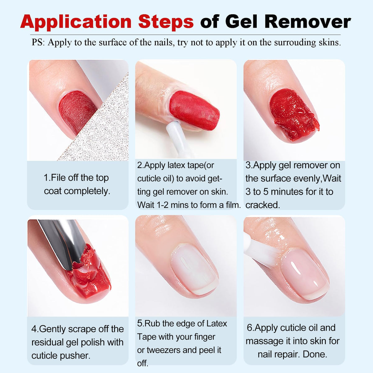 Louinstic gel nail polish remover scraping residue demonstration