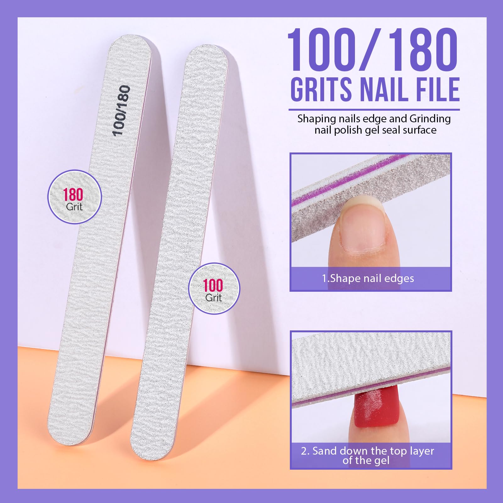 Pack of lint-free cotton wipes being applied to fingers inside the purple clip caps.