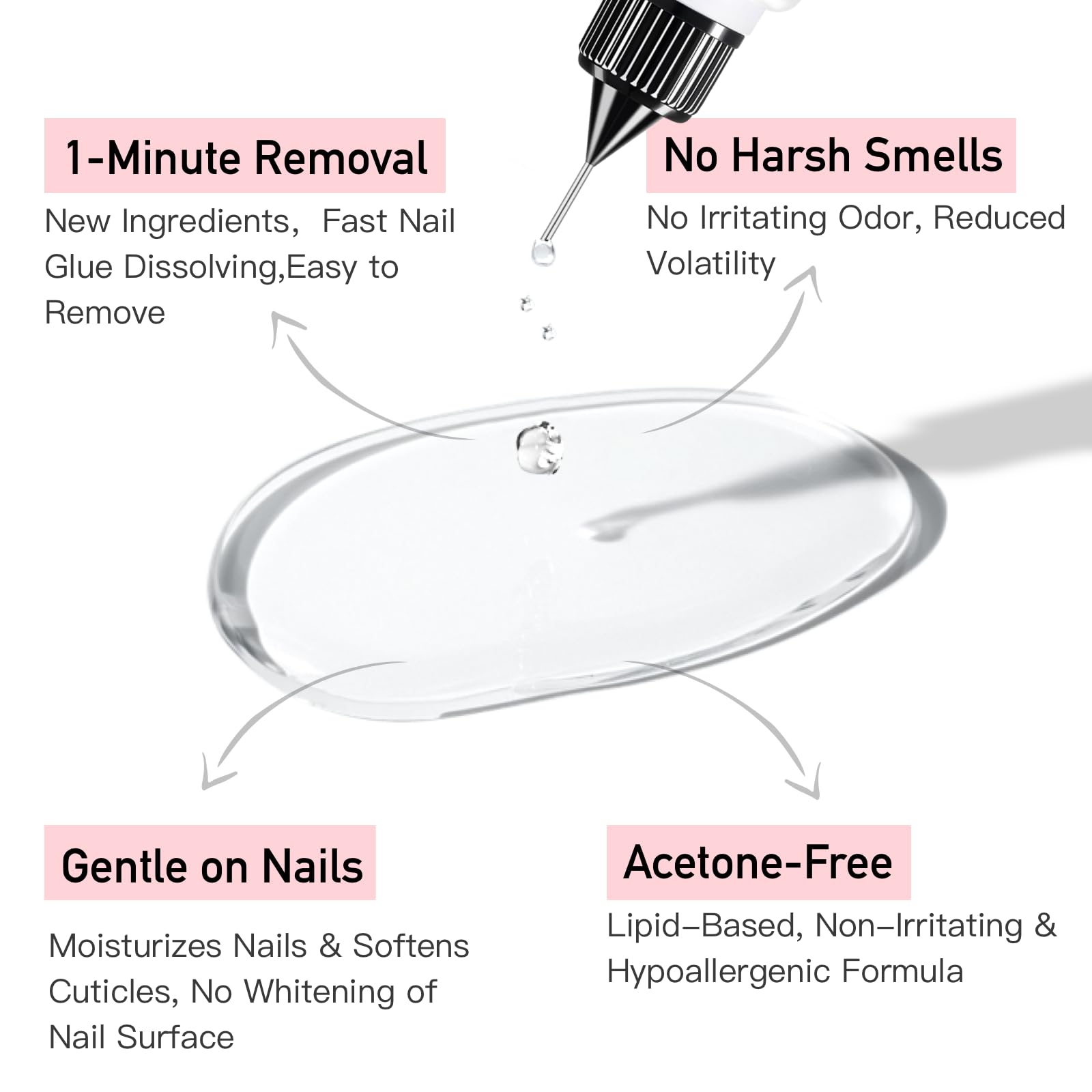 Curvlife nail glue remover next to press on nails
