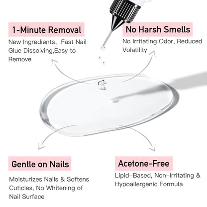 Curvlife nail glue remover next to press on nails