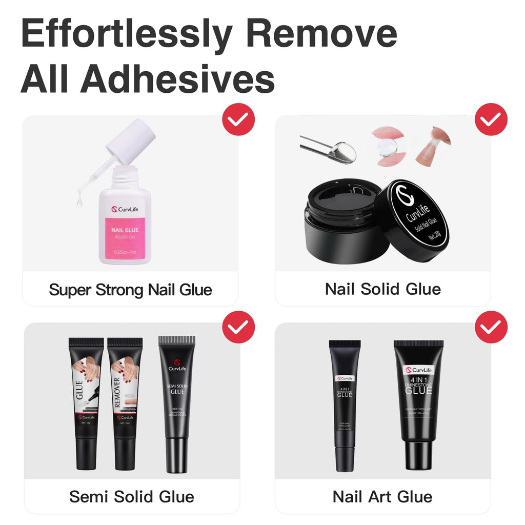 CurvLife nail glue remover label details and volume view