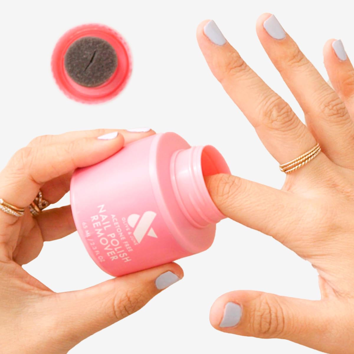 Olive and June no mess manicure and pedicure polish remover pot 70ml