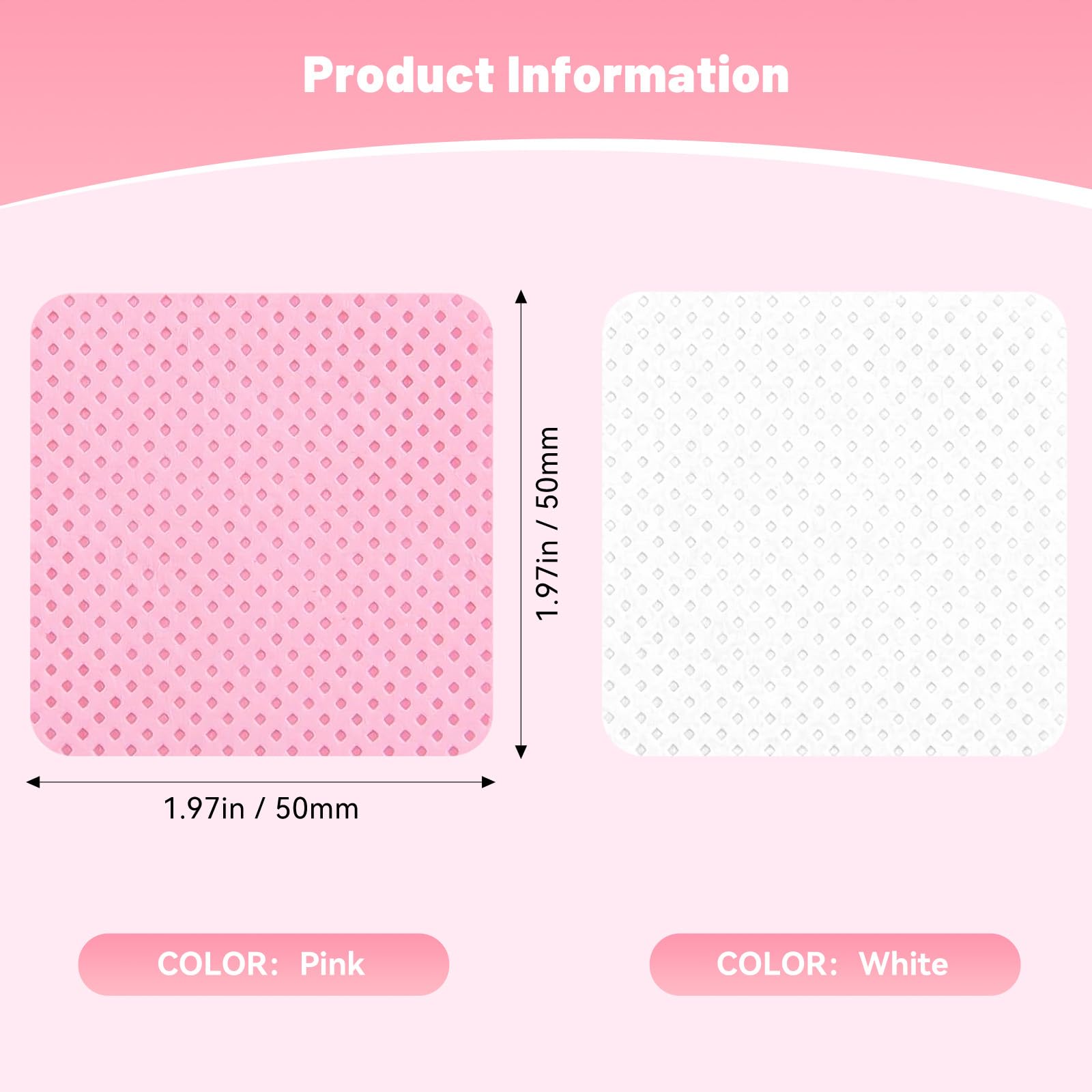 Close up of textured non-woven material of Lndiehs nail wipes