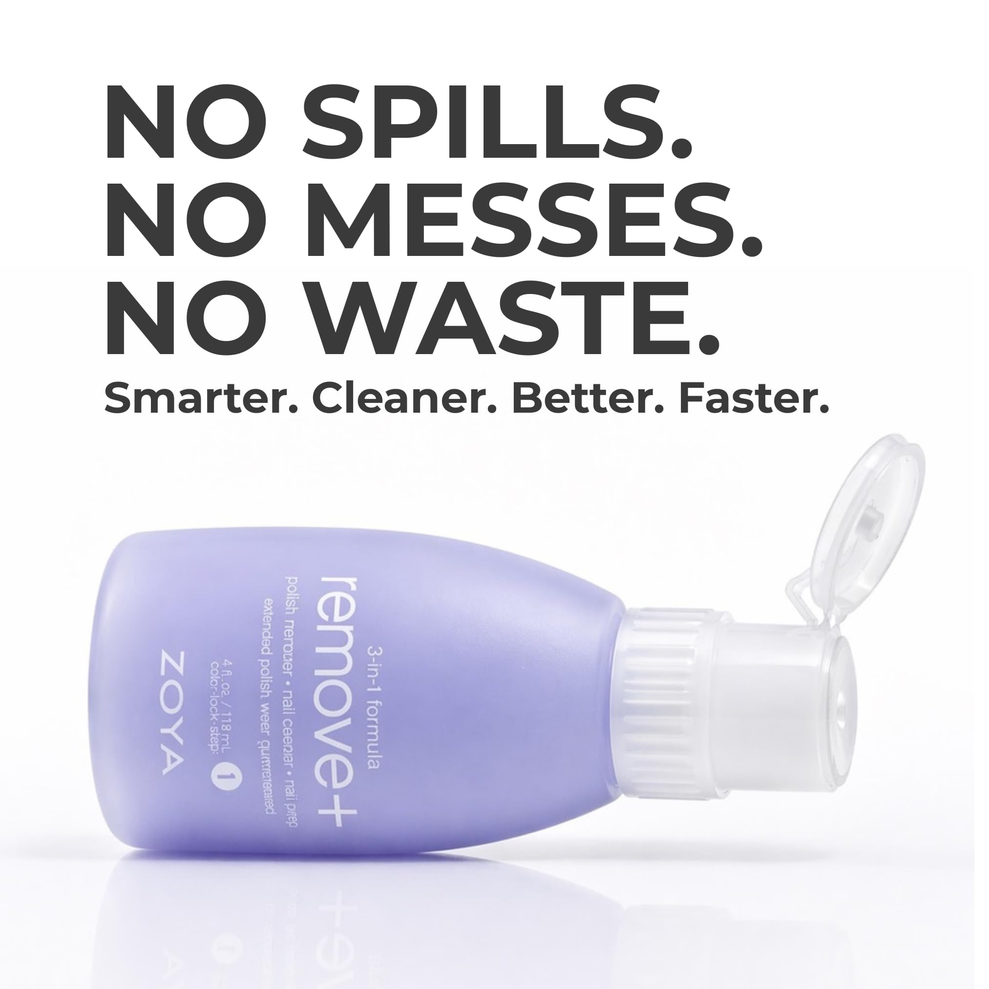 Close up of the label on the authentic USA imported ZOYA liquid polish remover bottle