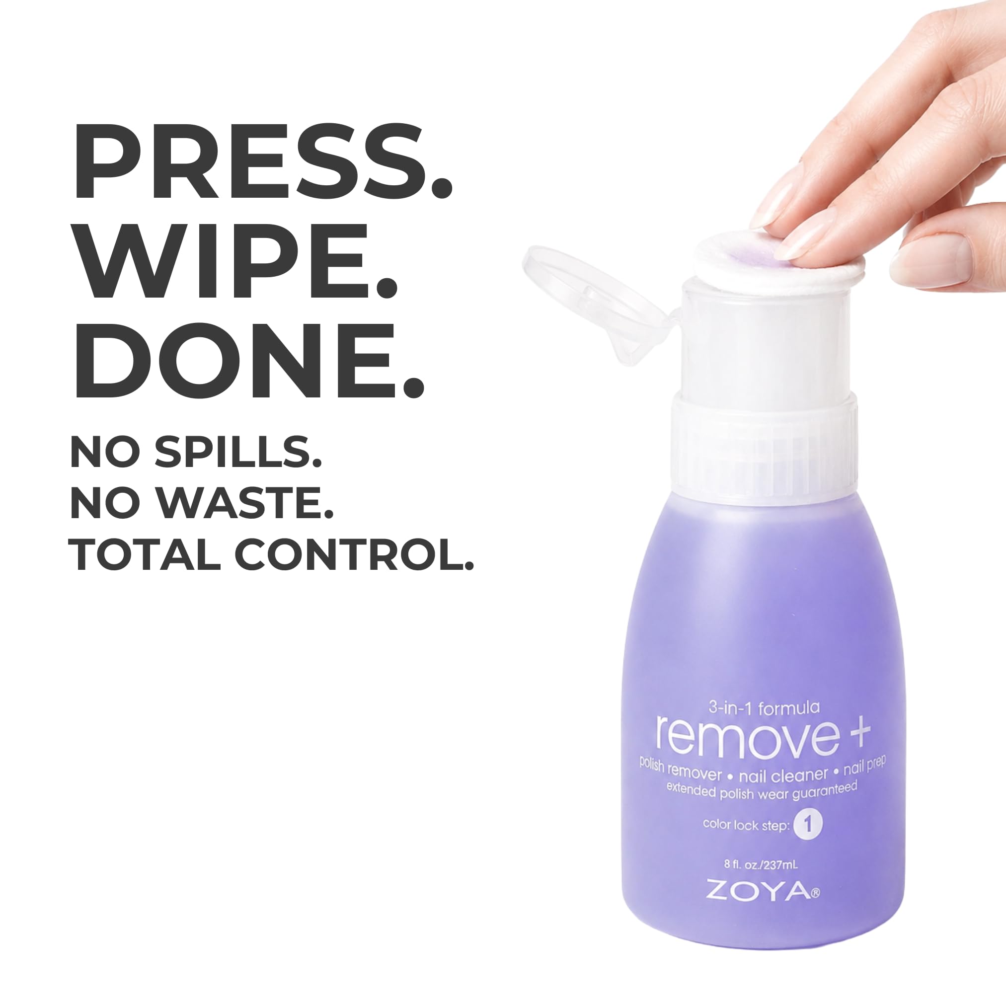 Premium purple tinted ZOYA three in one professional nail conditioner and lacquer remover solution