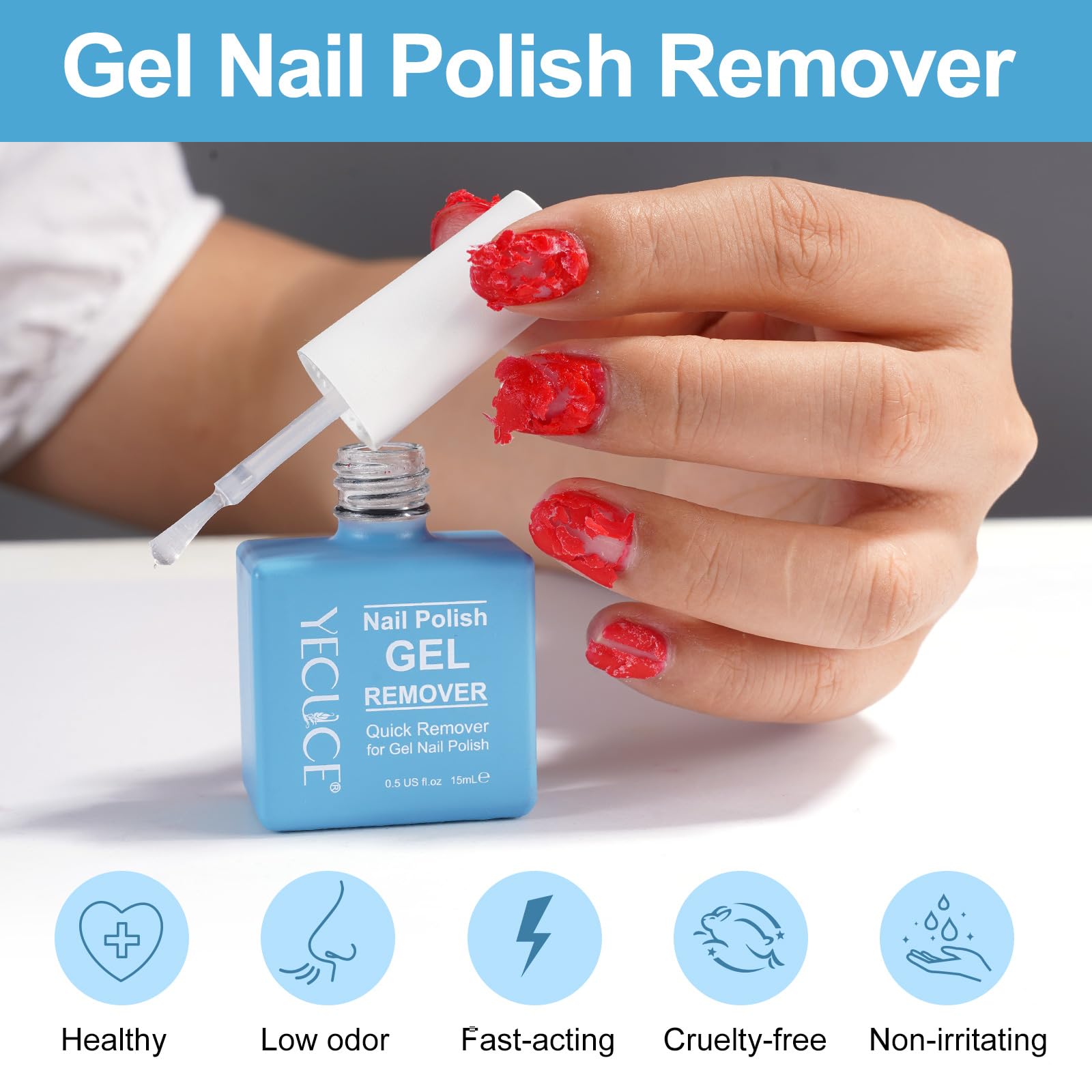 Applying Nifeishi gel remover to fingernails