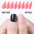 Pink acrylic nail art removal clips opened