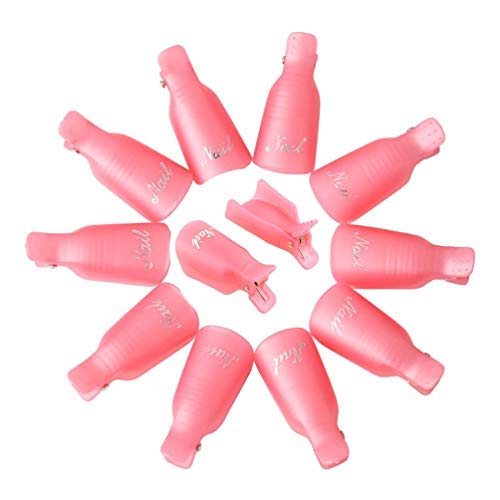 Demonstration of the flexible spring opening on a pink acrylic soak off cap