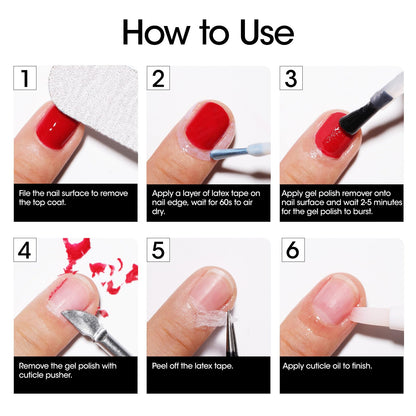 Complete contents of the imported Gellen gel nail polish removal set laid out flat