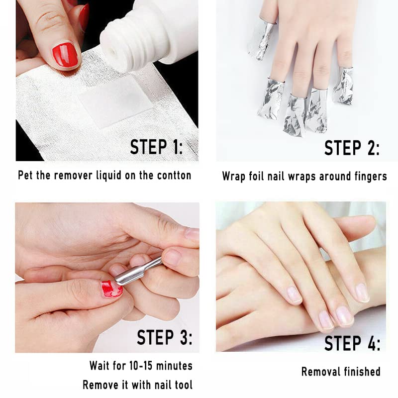 Demonstration of wrapping a finger with a gel nail polish remover foil tool