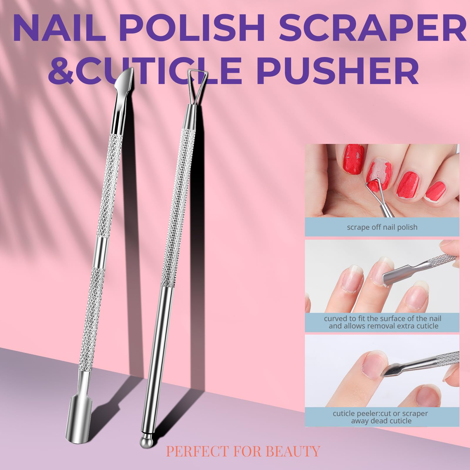 Nail buffering blocks and double sided files included in the professional at home manicure set