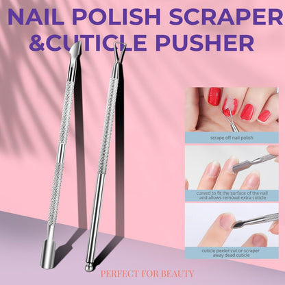 Nail buffering blocks and double sided files included in the professional at home manicure set
