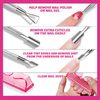 Fandamei stainless steel cuticle pusher and peeler tools