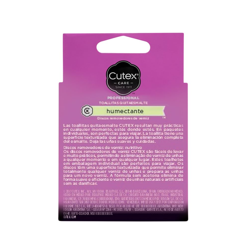 Individually wrapped single sachet packets of Cutex Care Swipe and Go nail wipes arranged next to the retail cardboard packaging.