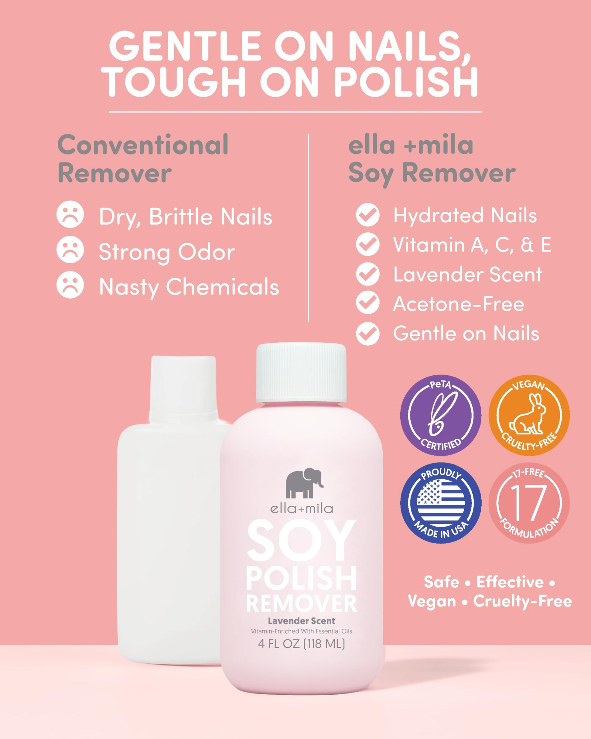Acetone free non toxic lavender nail polish remover