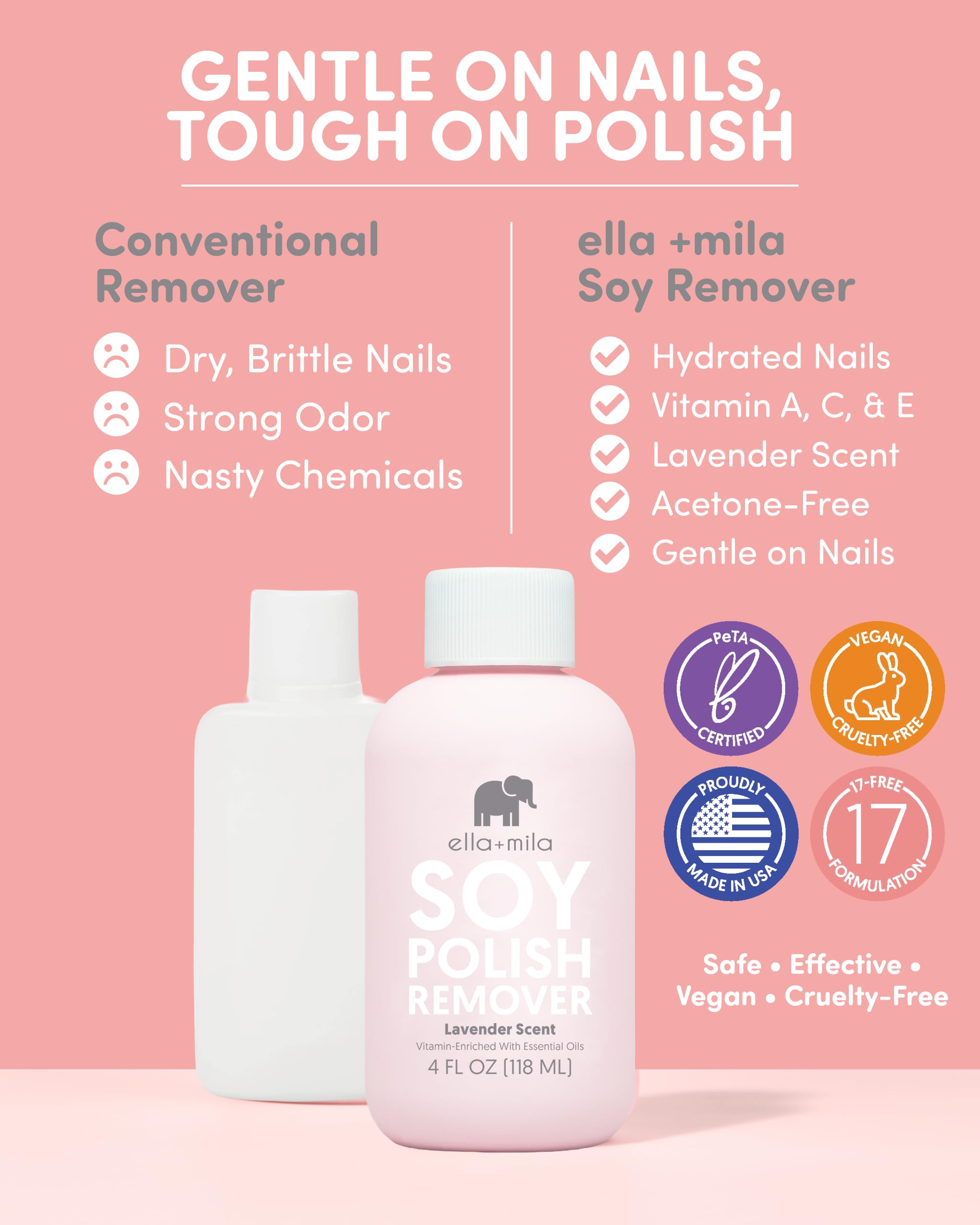 Acetone free non toxic lavender nail polish remover
