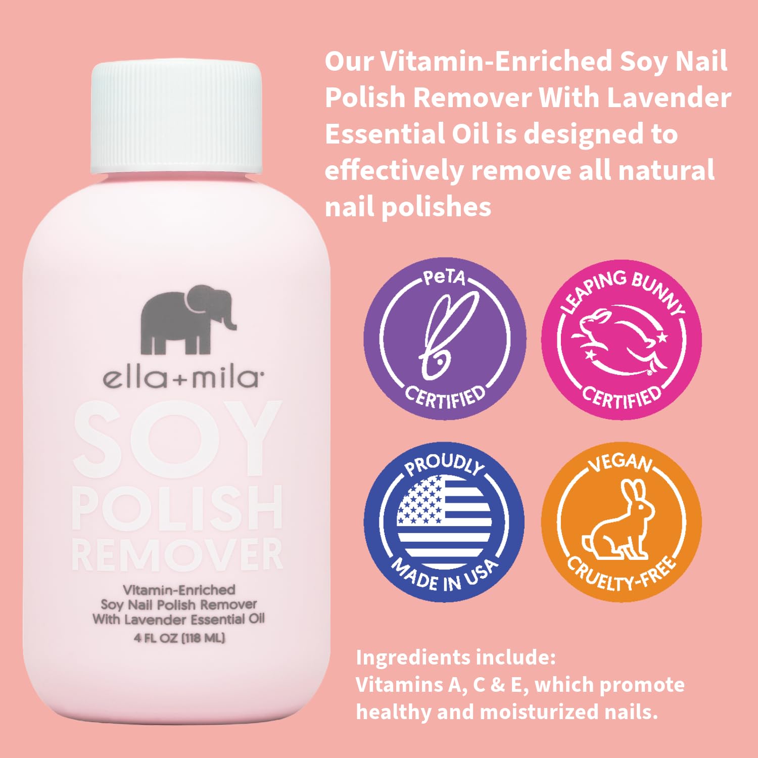 Natural plant based fingernail polish remover bottle packaging