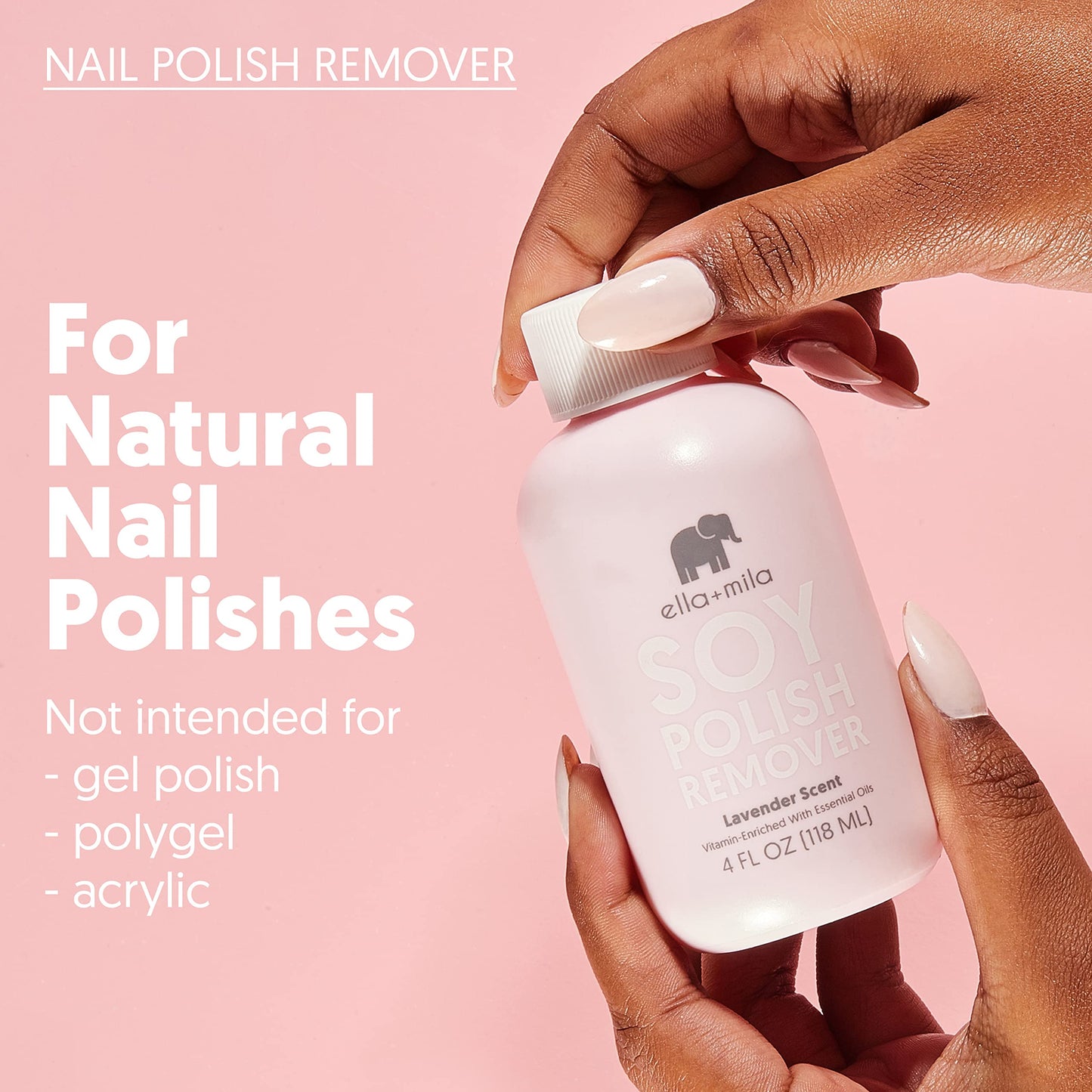 Cruelty free non drying soy fingernail polish remover