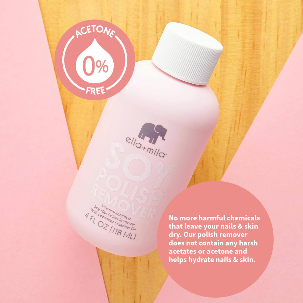 Ella+Mila vitamin enriched nail polish remover texture