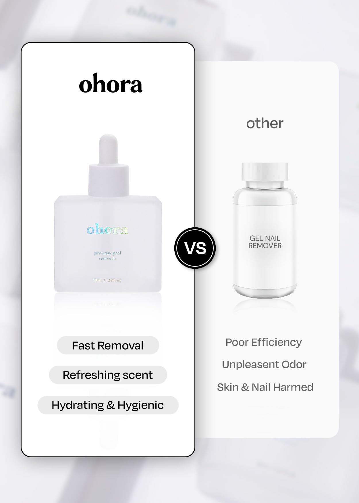 Vegan and cruelty free gel nail strip remover bottle by Ohora